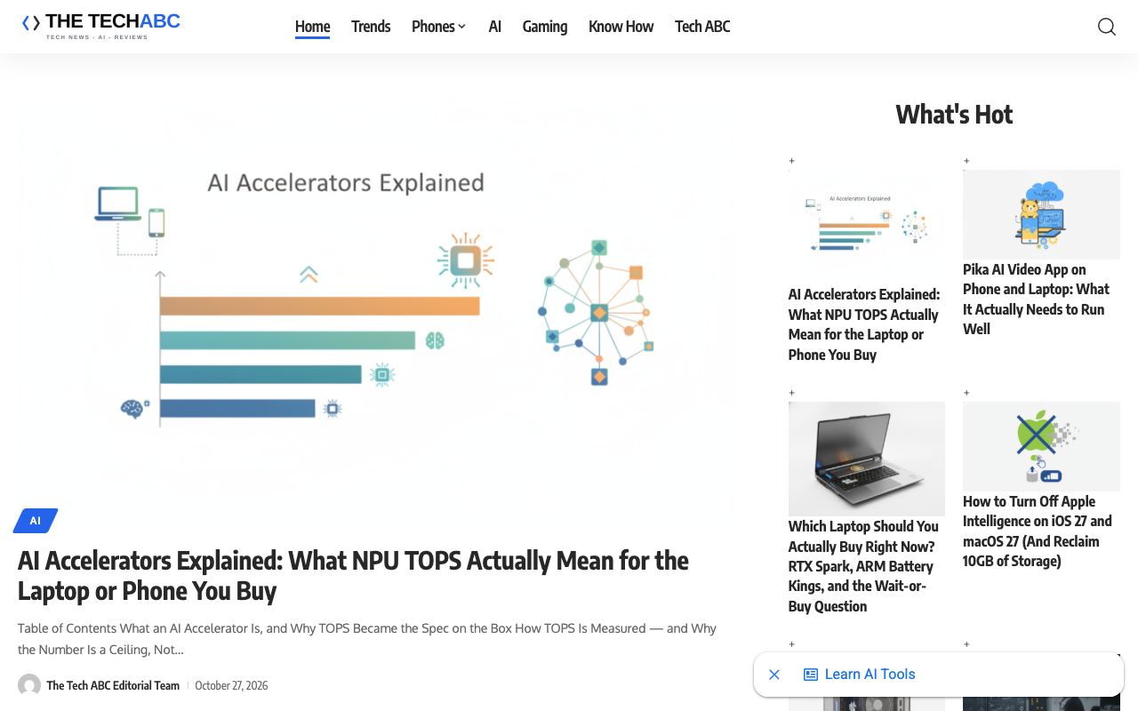 The Tech ABC — screenshot of the live product